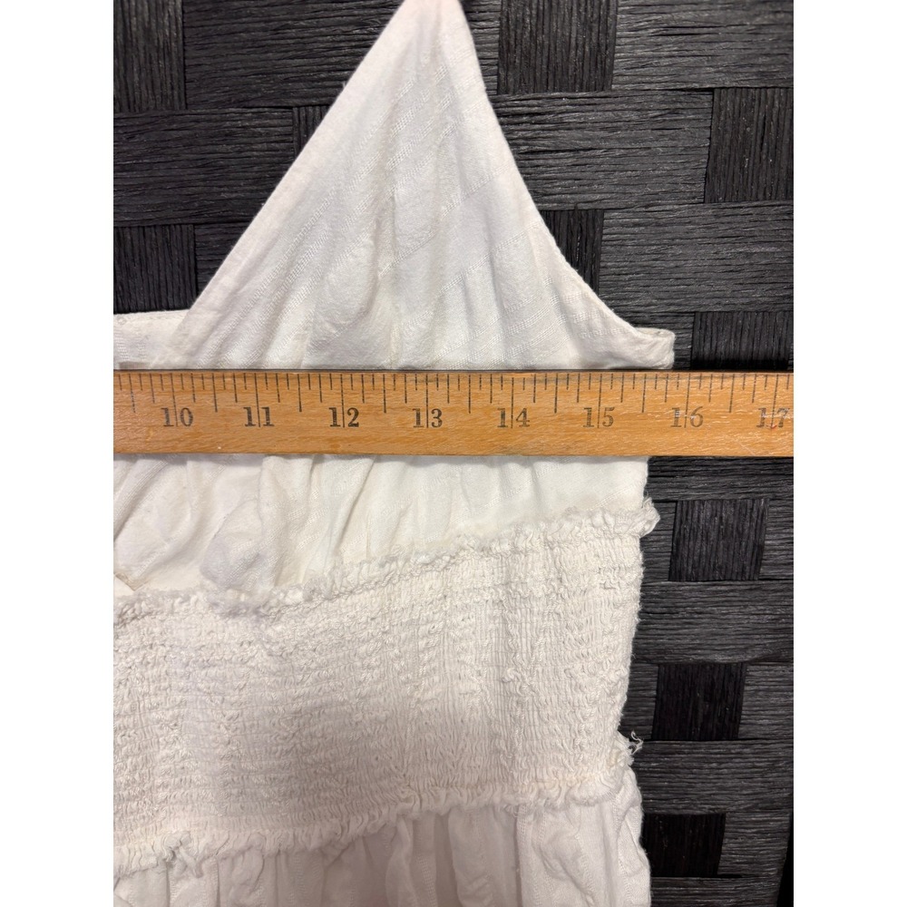 J.Crew Dress Women 10 White Cotton Seersucker Ruffle Hem Grad Bride Coquette - Picture 6 of 9